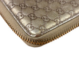 Gucci Metallic Gold Patent Leather GG Zippy Compressed Wallet