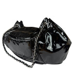 Chanel Black Patent Leather Camellia Petals Shoulder Bag 2010