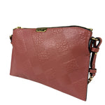 Burberry Pale Orchid Pink Leather Check-Embossed Peyton Crossbody