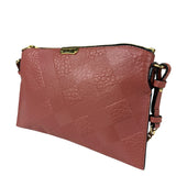 Burberry Pale Orchid Pink Leather Check-Embossed Peyton Crossbody