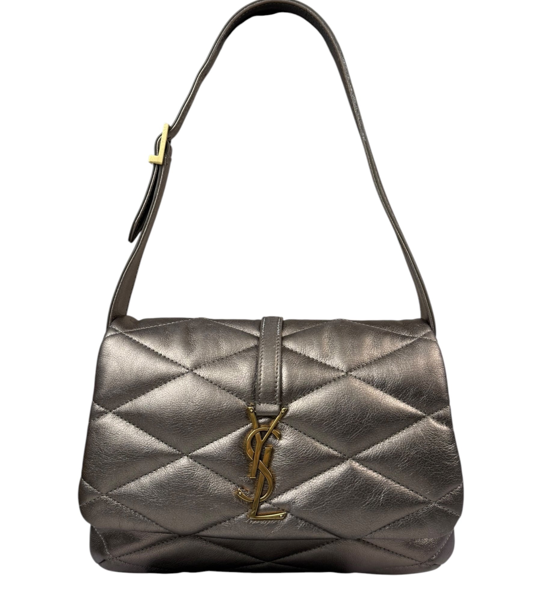 Saint Laurent Metallic Bronze Lambskin Quilted Le 57 Shoulder Bag