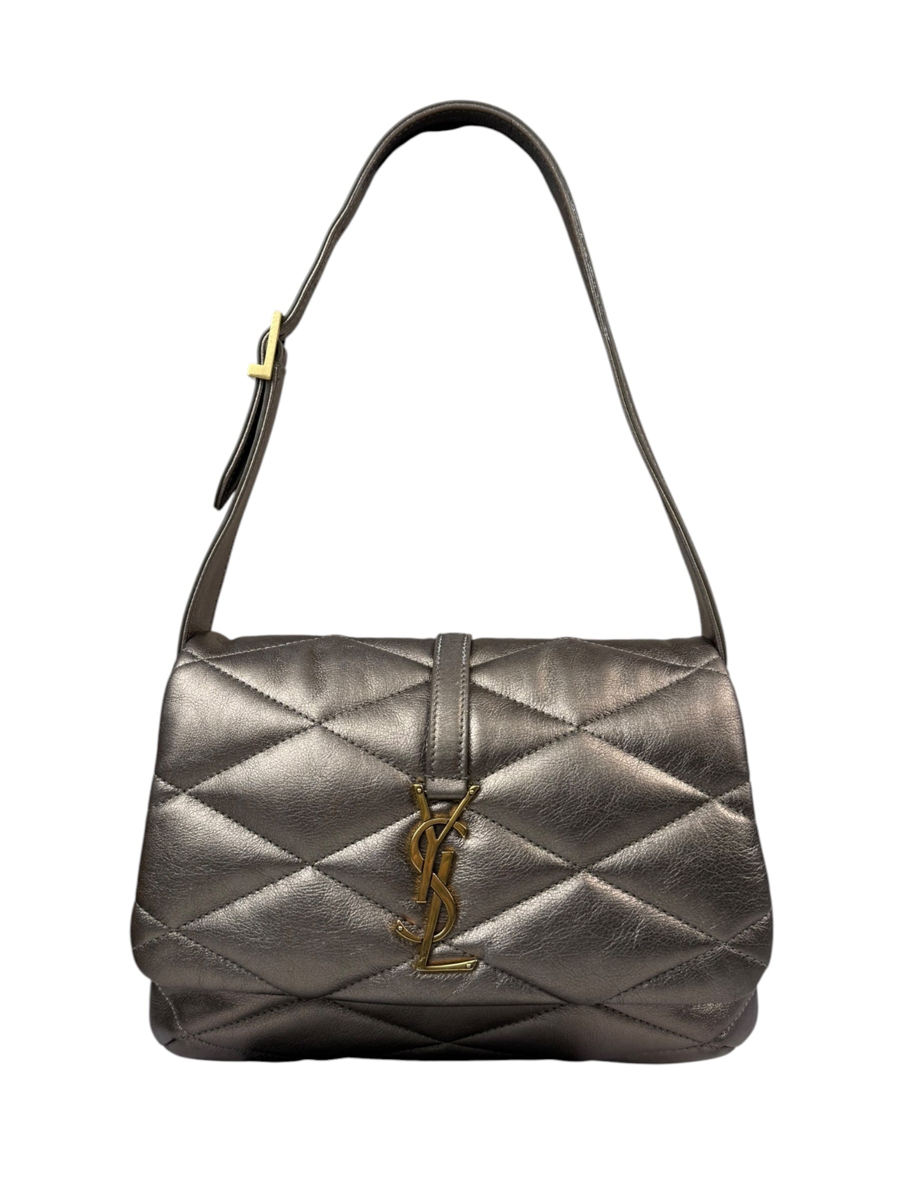 Saint Laurent Metallic Bronze Lambskin Quilted Le 57 Shoulder Bag