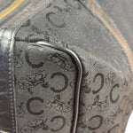Celine Black Leather Wear Macadam Monogram Mini Boston Bag