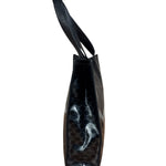 Celine Vintage Black Patent Leather Macdam Vernis Tote Bag