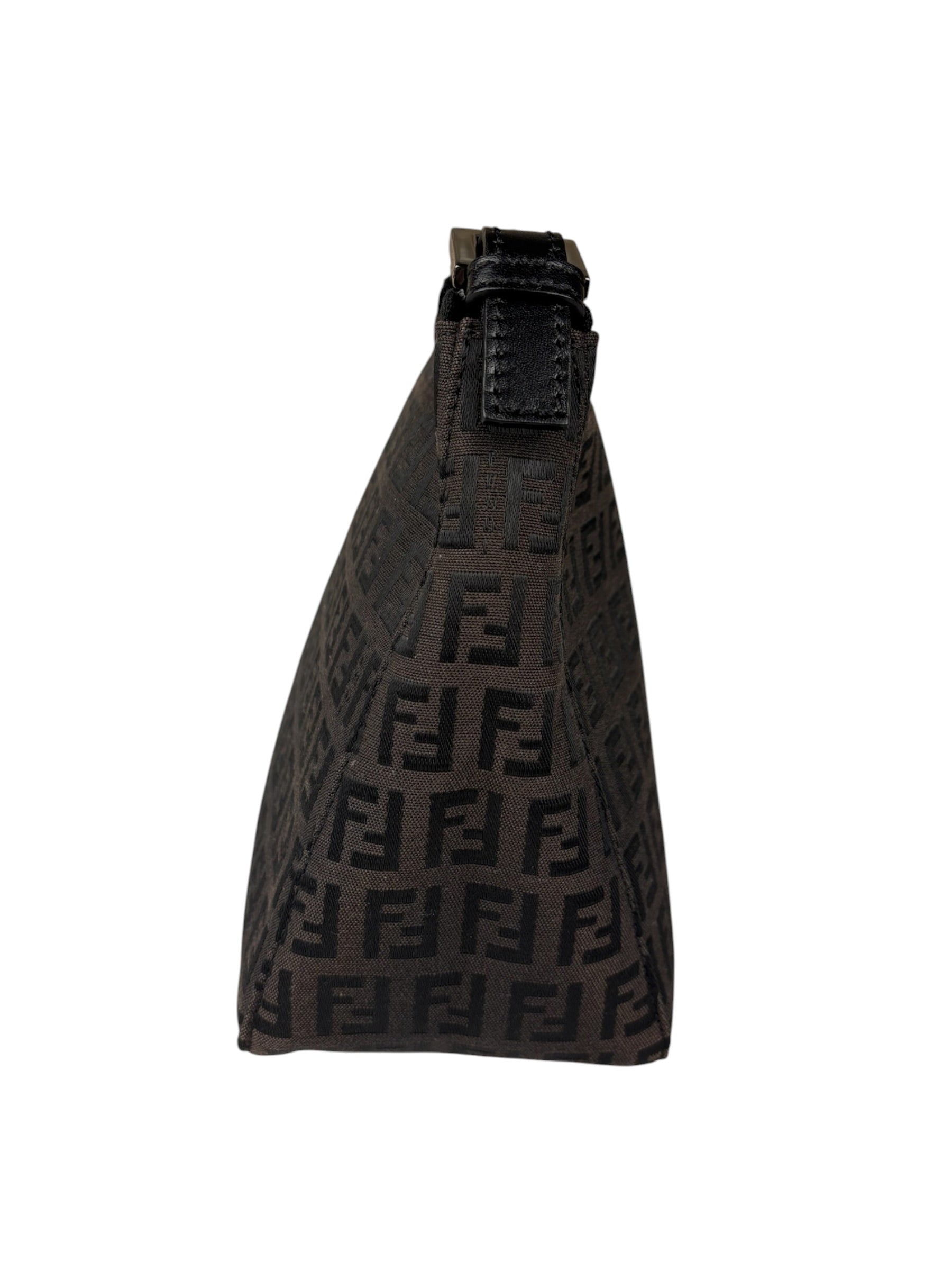 Fendi Vintage Black Zucchino Mini Oyster Pochette