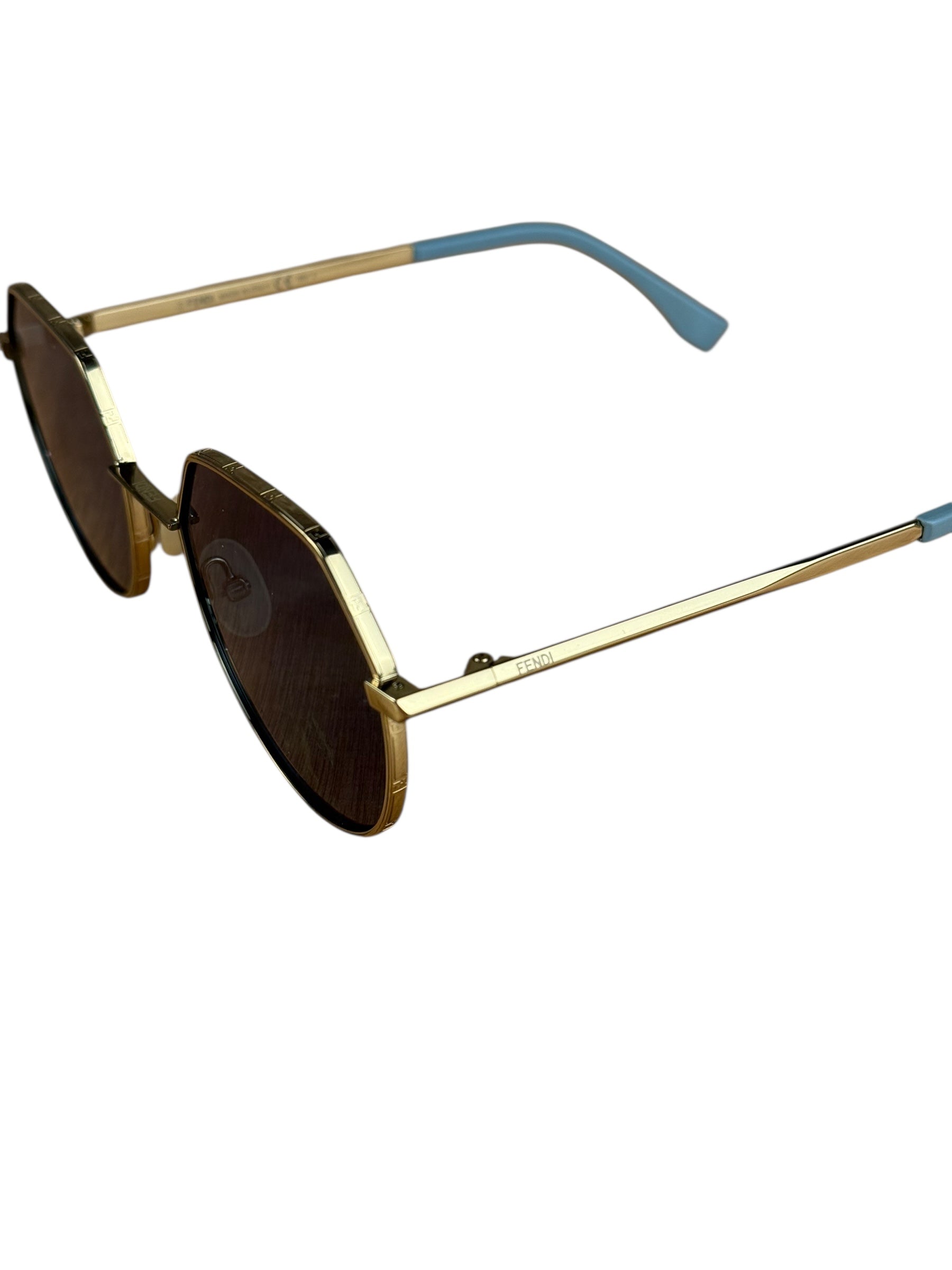 Fendi Blue Gold Frame Sunglasses