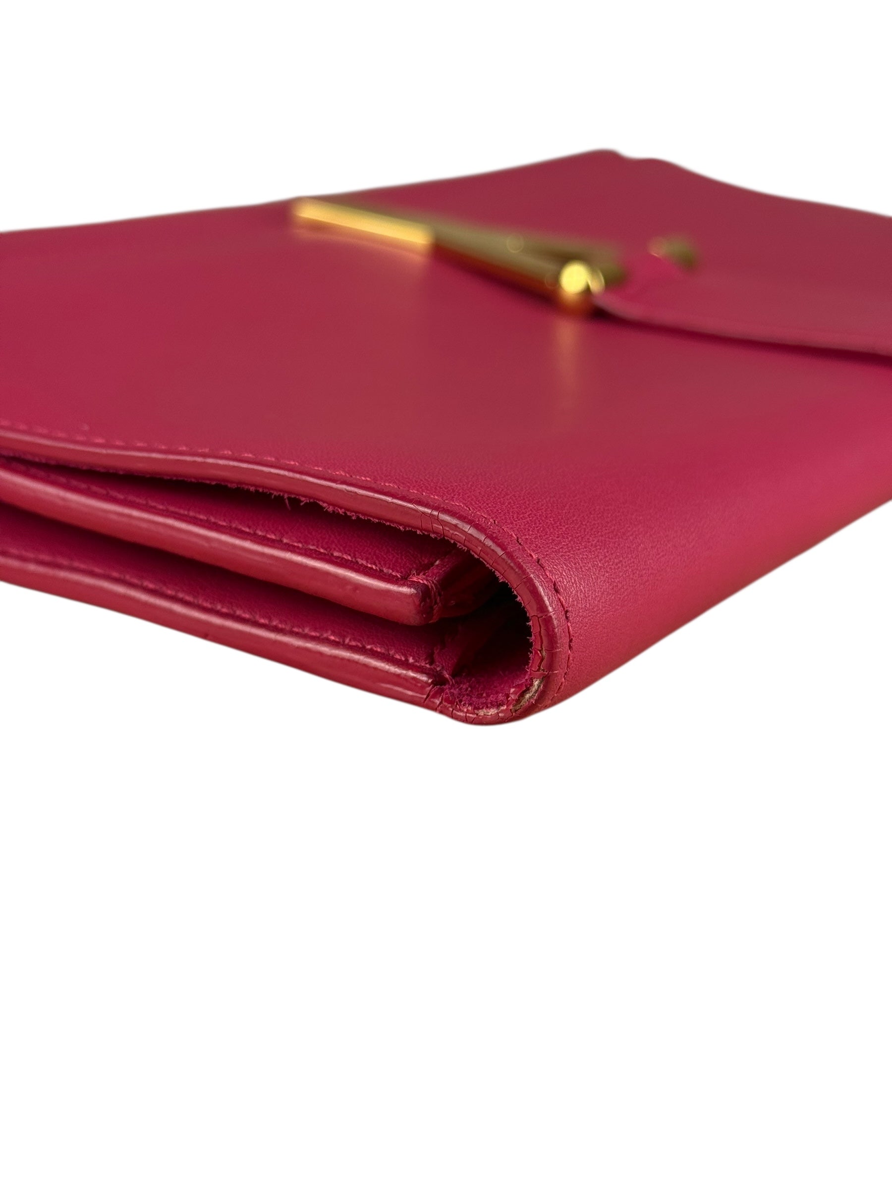 Saint Laurent Pink Leather Y Ligne Clutch