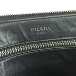 Prada Black Saffiano Bellhop Leather Travel Pouch