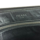 Prada Black Saffiano Bellhop Leather Travel Pouch