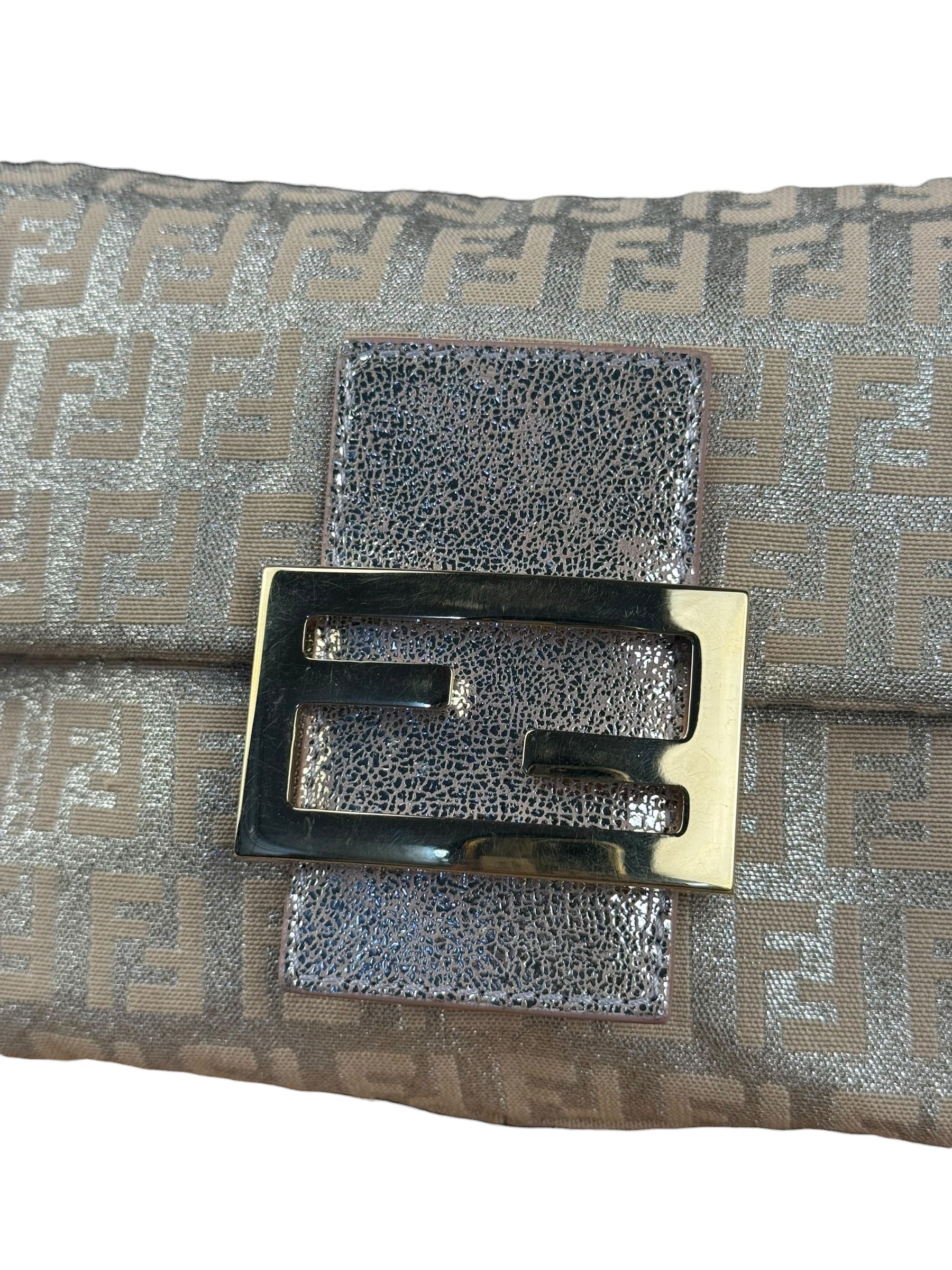 Fendi Vintage Metallic Jacquard Mini Baguette