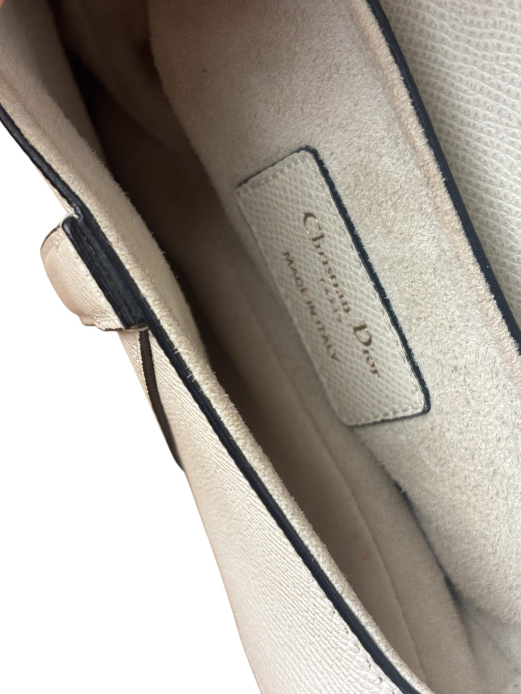 Christian Dior White Leather Saddle Handbag
