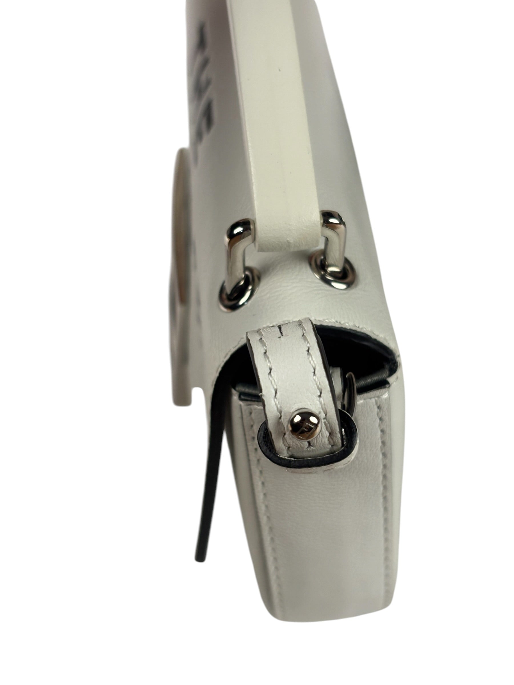 Fendi x Marc Jacobs White Leather Mini Baguette