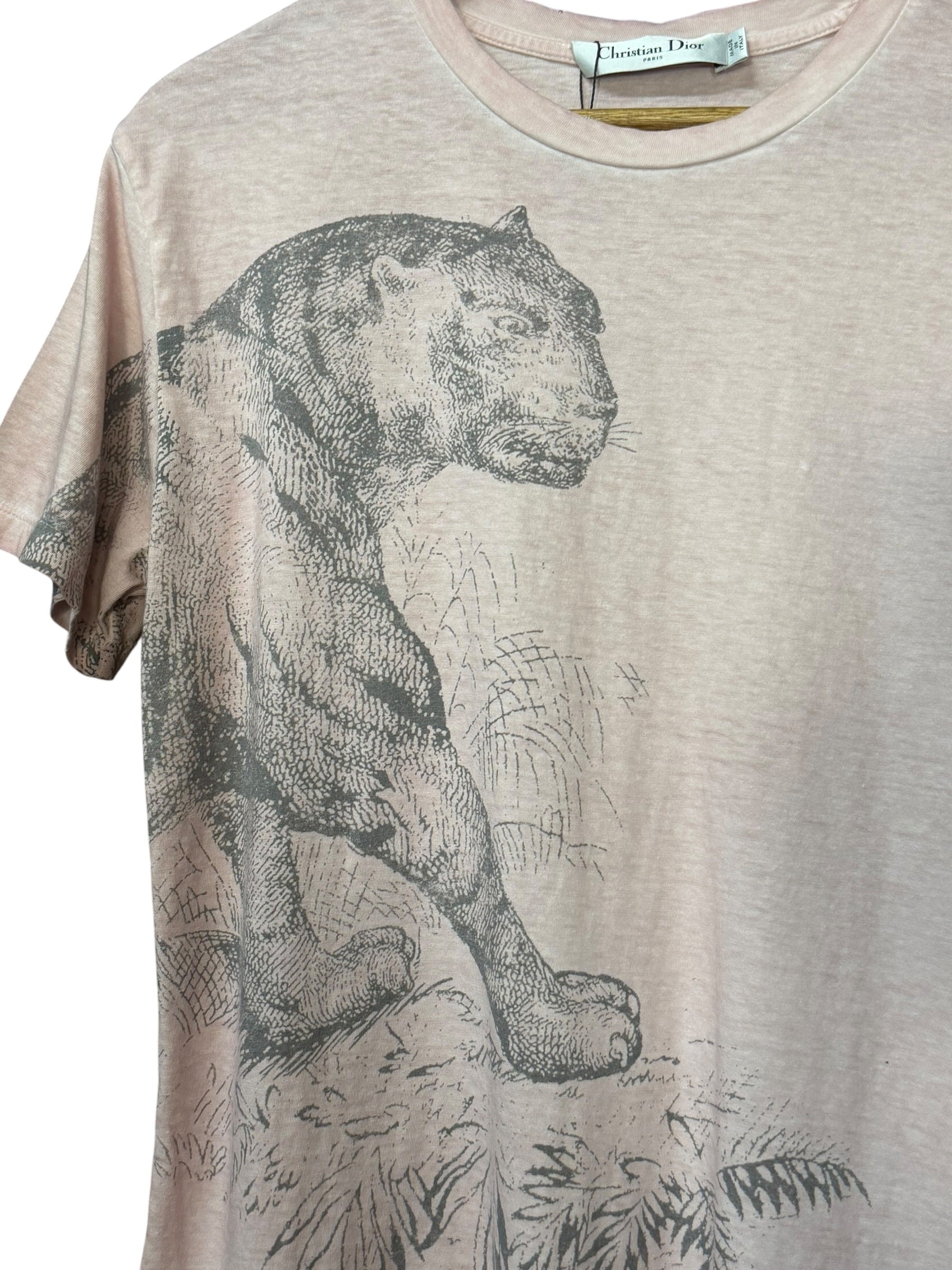 Cristian Dior Pink Dioriviera Animal-Graphic T-shirt