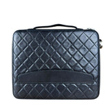 Chanel Black Quilted Caviar Leather Tablet Clutch Case