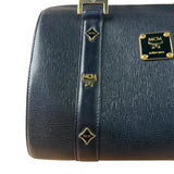 MCM Vintage Black Leather Boston Handbag
