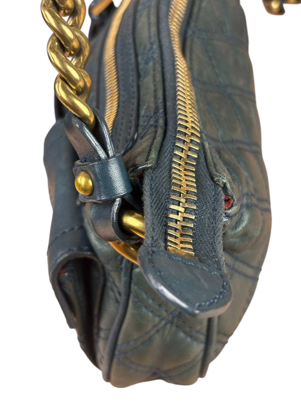 Marc Jacobs Green Quilted Leather Multipocket Shoulder Bag