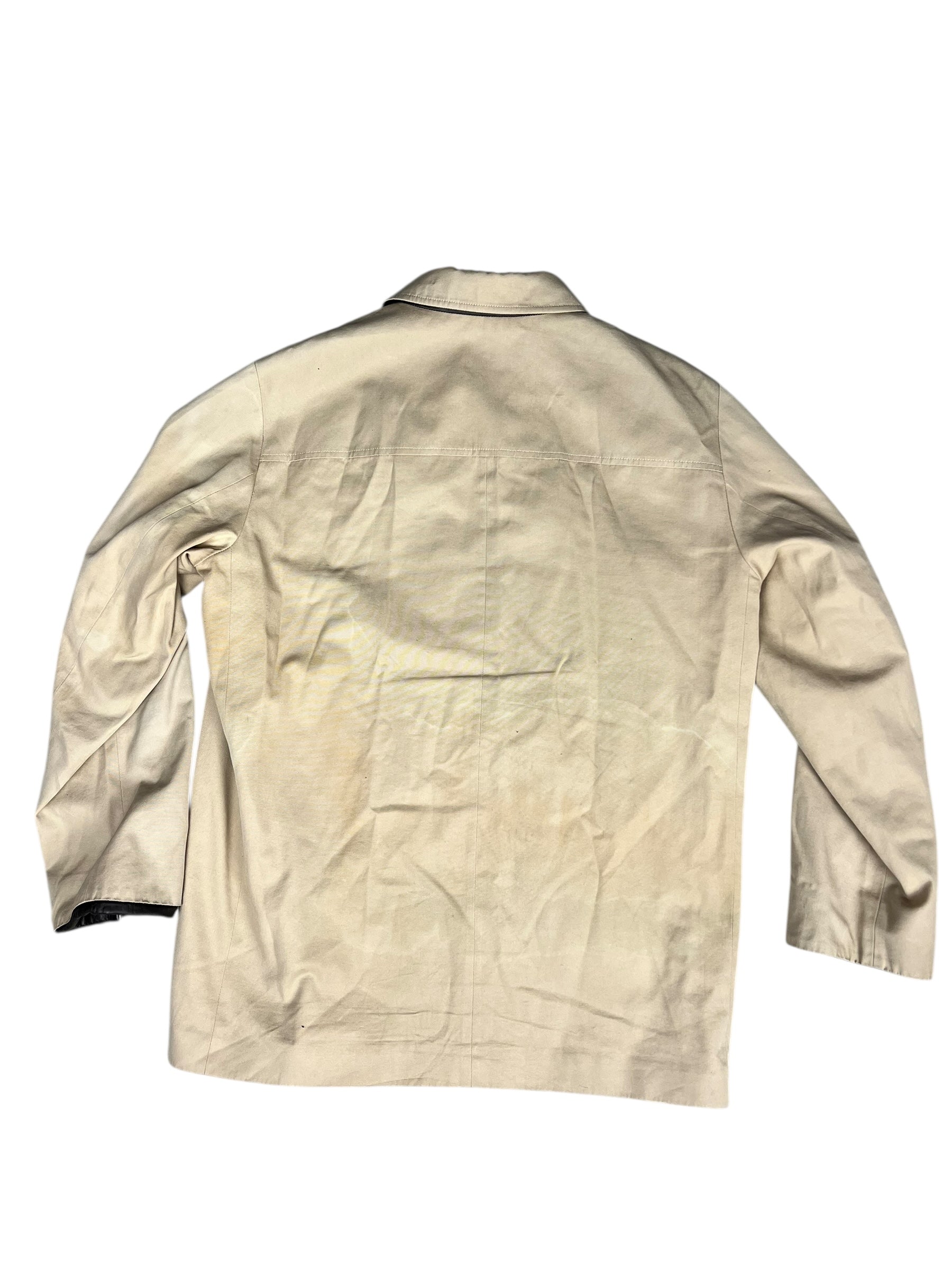 Prada Khaki Button Down Jacket Leather Lining