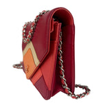 Chanel Pink Leather Wallet on Chain Crossbody Bag 2017