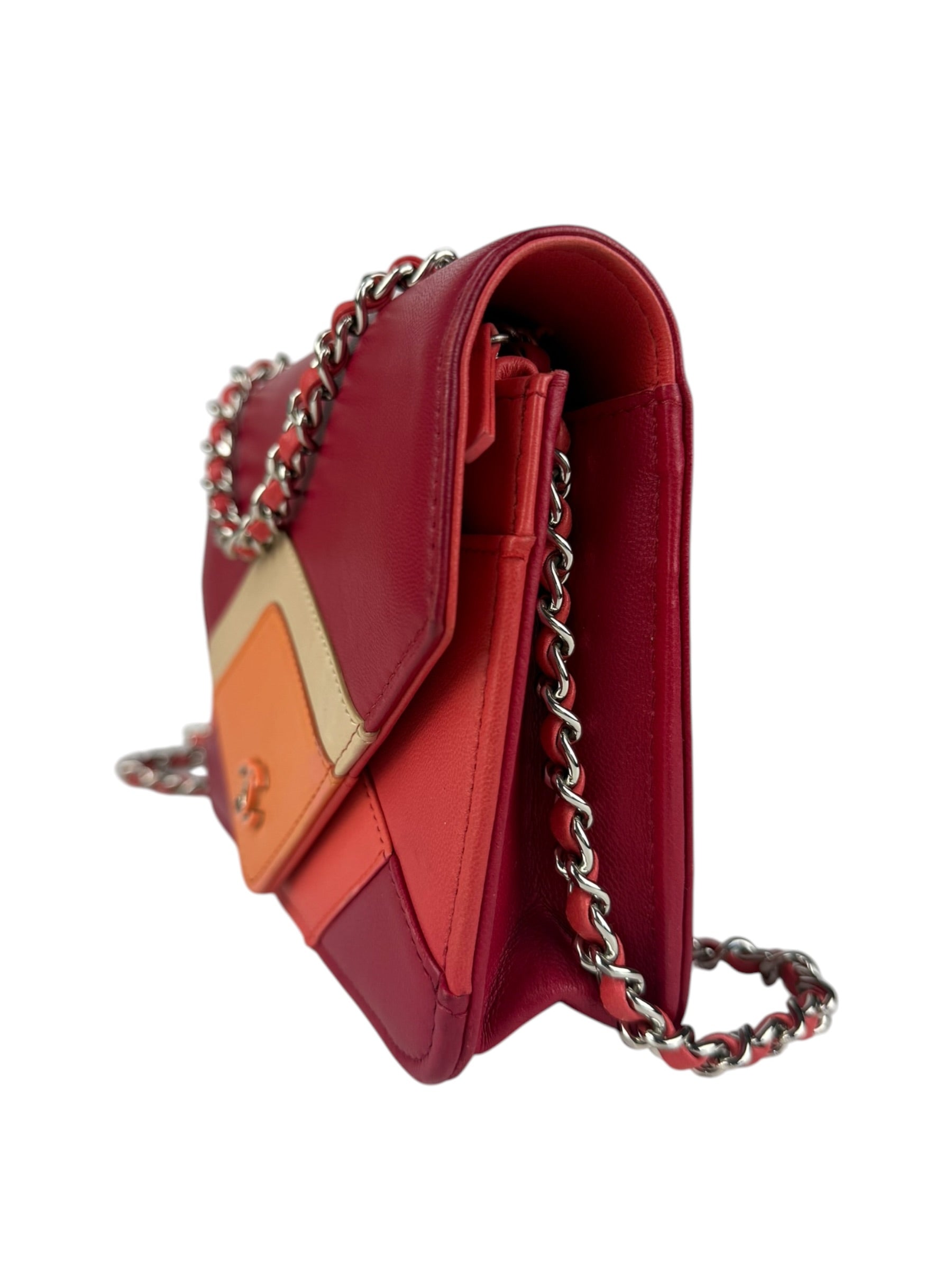 Chanel Pink Leather Wallet on Chain Crossbody Bag 2017