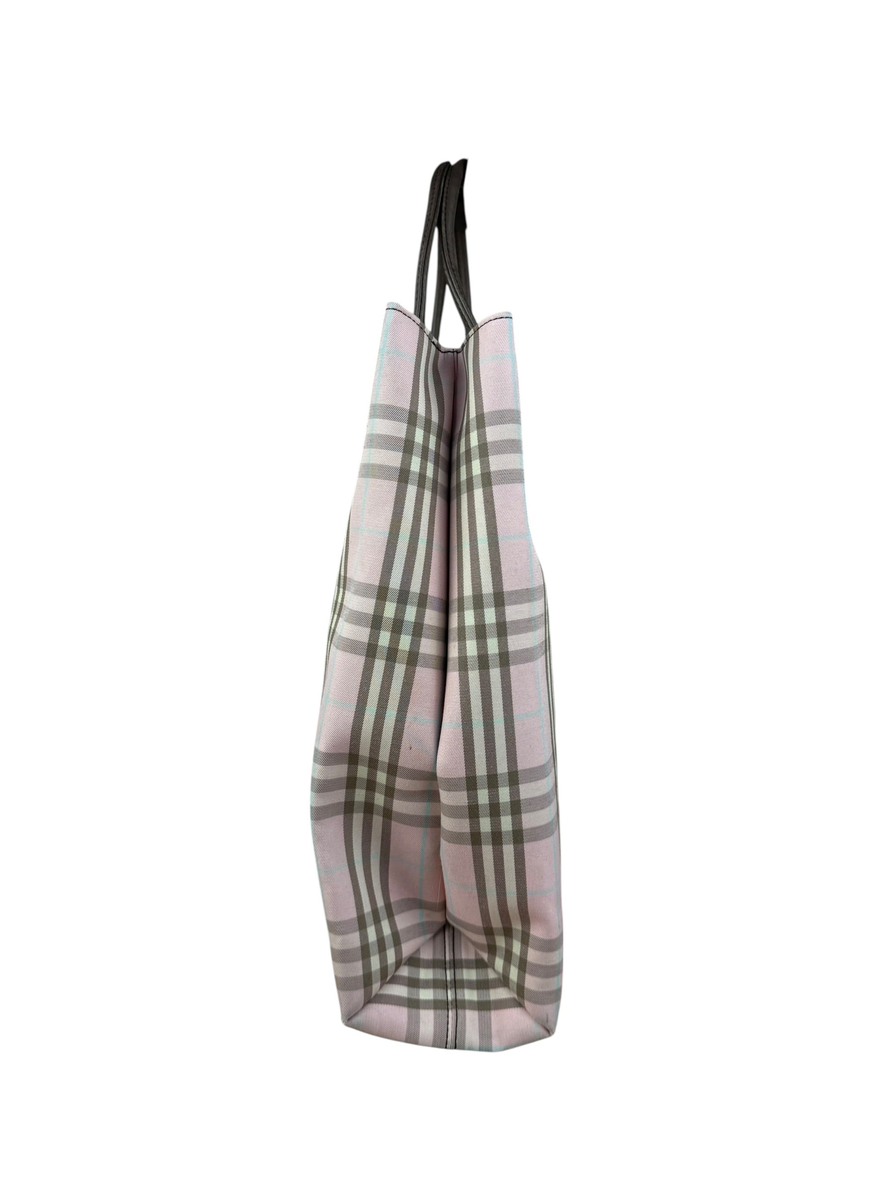 Burberry Vintage Light Pink Check Long Tote Bag