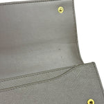 Celine Grey Leather Long Flap Wallet