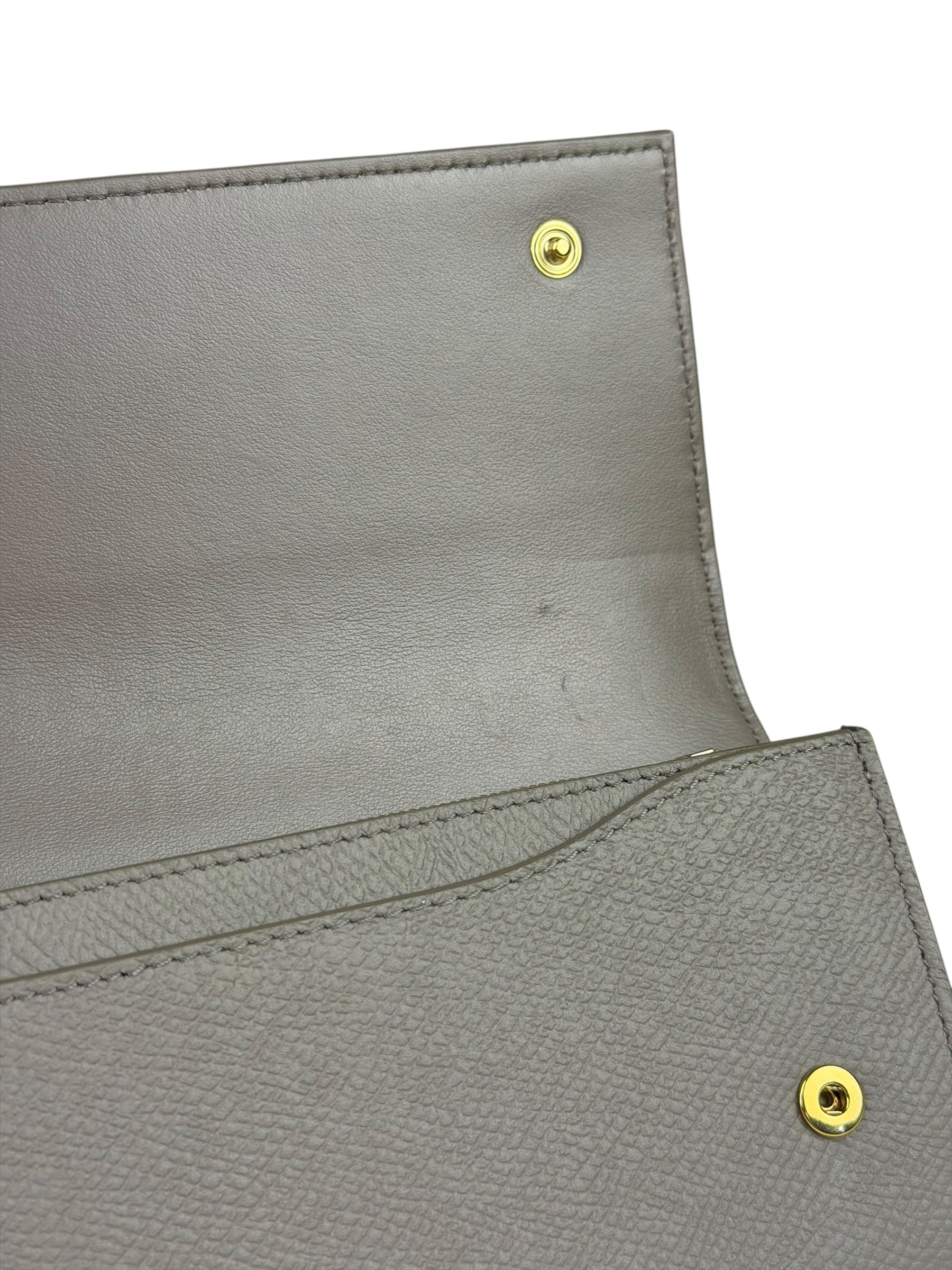 Celine Grey Leather Long Flap Wallet