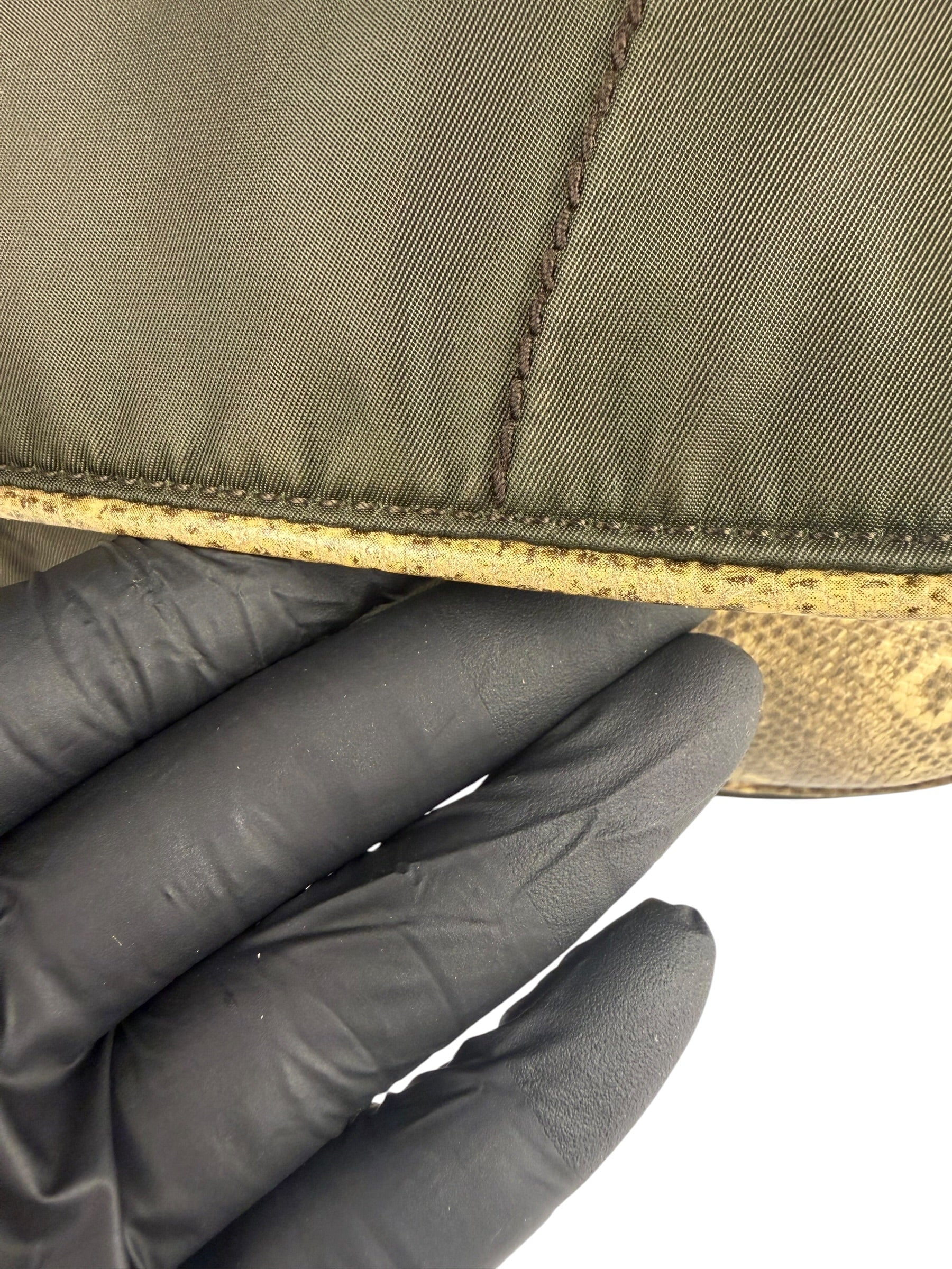 Prada Vintage Kakhi Green Nylon Shoulder Bag