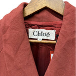 Chloé Dark Blush Wool Trench Coat