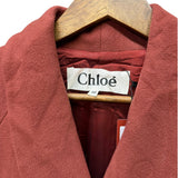 Chloé Dark Blush Wool Trench Coat