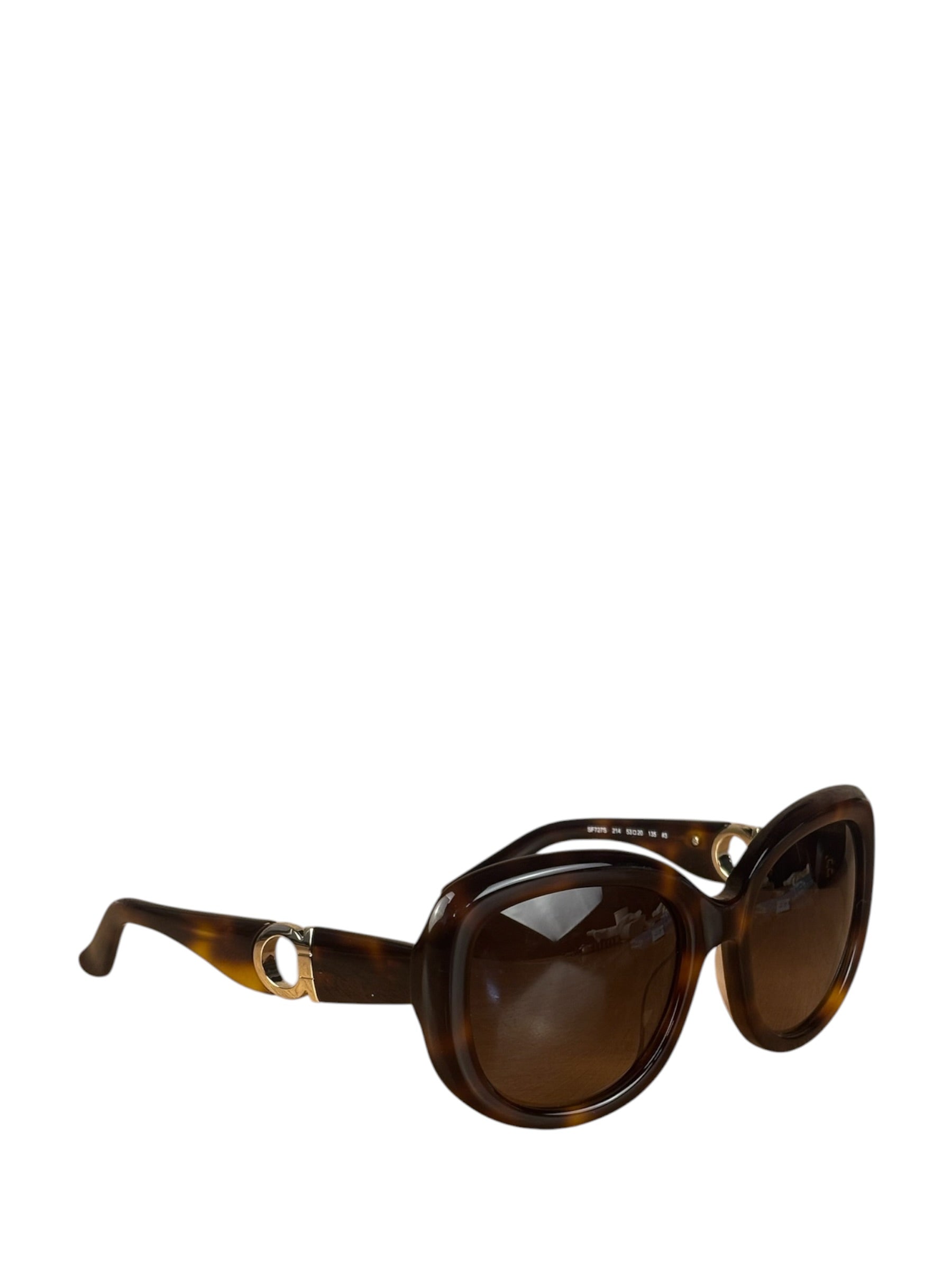 Salvatore Ferragamo Tortoise Oversized Sunglasses