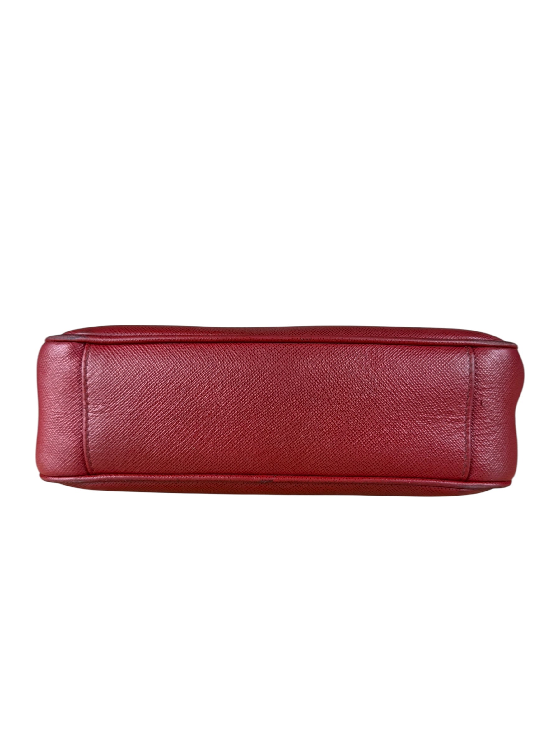 Prada Re-Edition Saffiano Leather Shoulder Bag Red