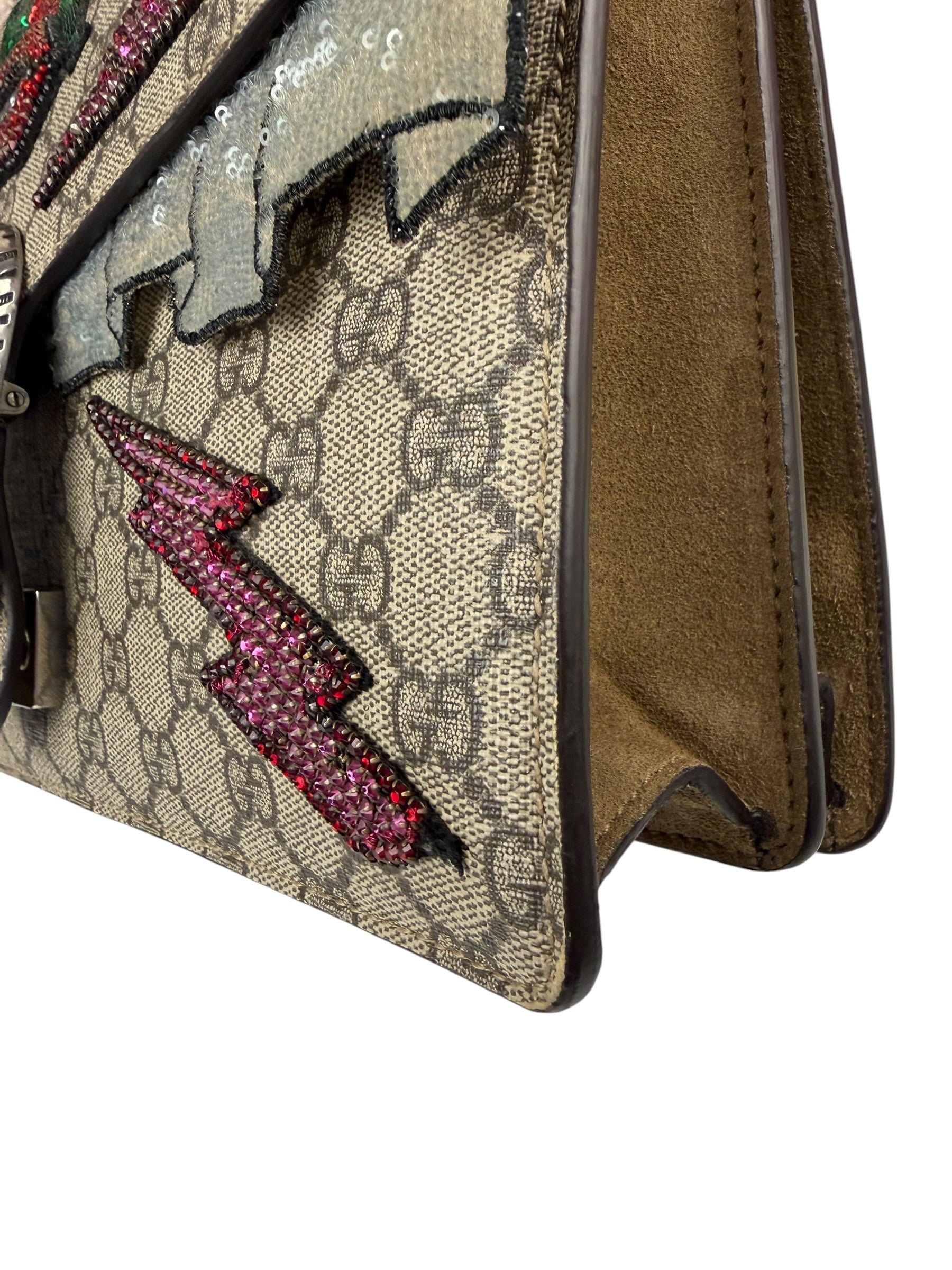 Gucci Beige GG Supreme Medium Dionysus Flap Bag