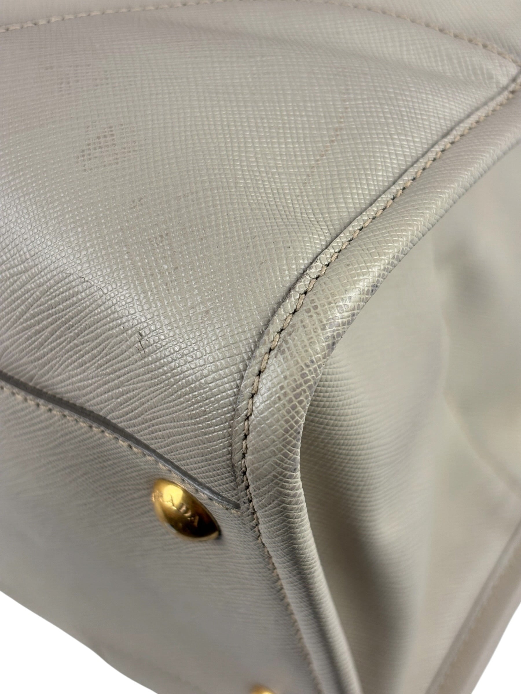 Prada Saffiano Lux Leather Grey 2Way Shopping Bag