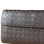 Bottega Veneta Vintage Brown Intrecciato Long Wallet