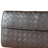 Bottega Veneta Vintage Brown Intrecciato Long Wallet