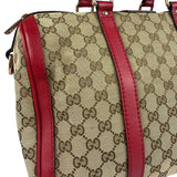 Gucci Beige/Red Leather GG Joy Boston Two-Way Bag