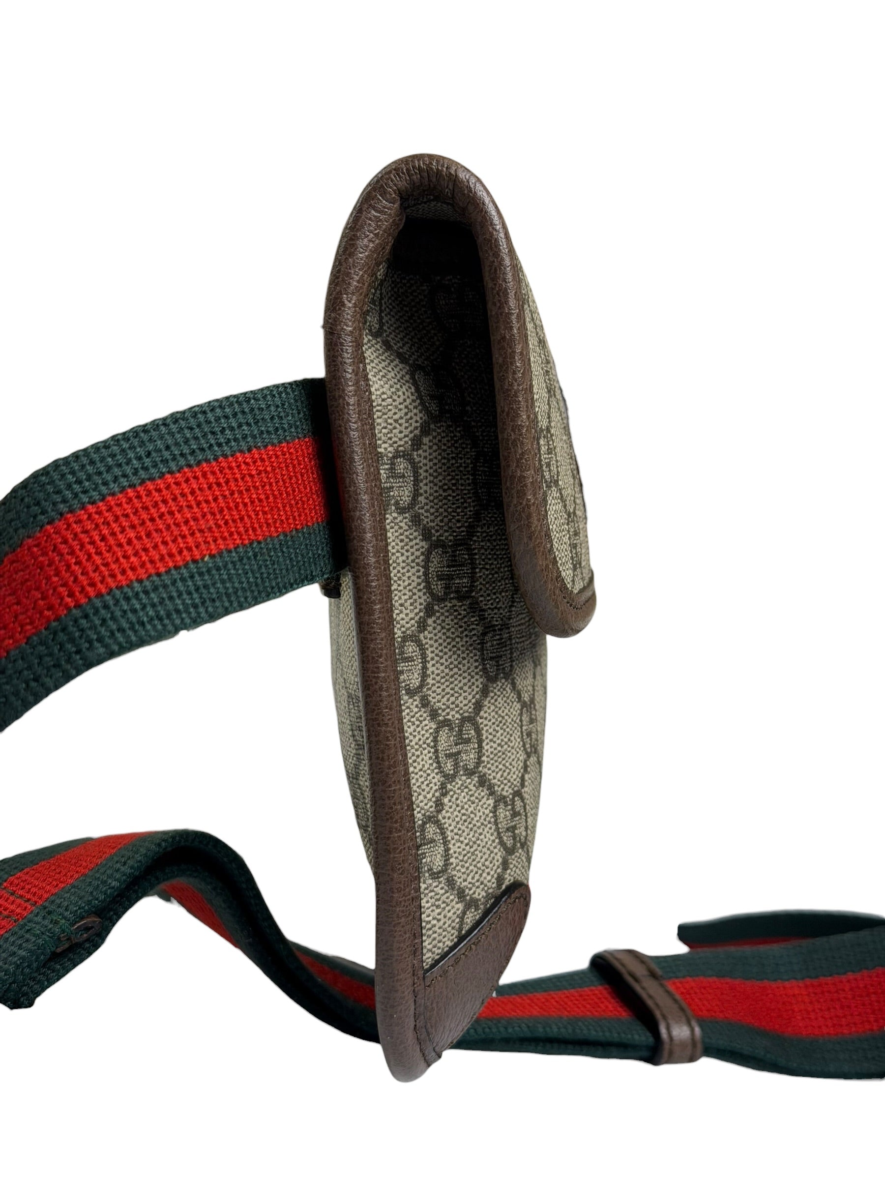 Gucci Vintage Brown Leather Trim Neo Supreme Belt Bag