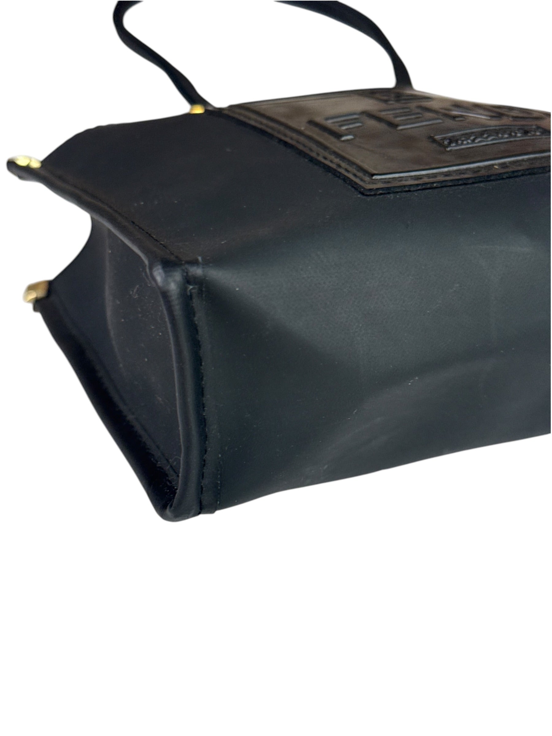 Fendi Black Rubber Mini Shoppers Tote