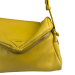 Prada Yellow Leather Padded Nappa Signaux Shoulder Bag