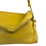 Prada Yellow Leather Padded Nappa Signaux Shoulder Bag