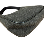 Prada Charcoal Gray Wool Sport Mini Hobo Bag