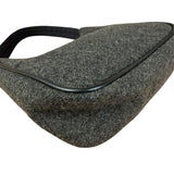 Prada Charcoal Gray Wool Sport Mini Hobo Bag