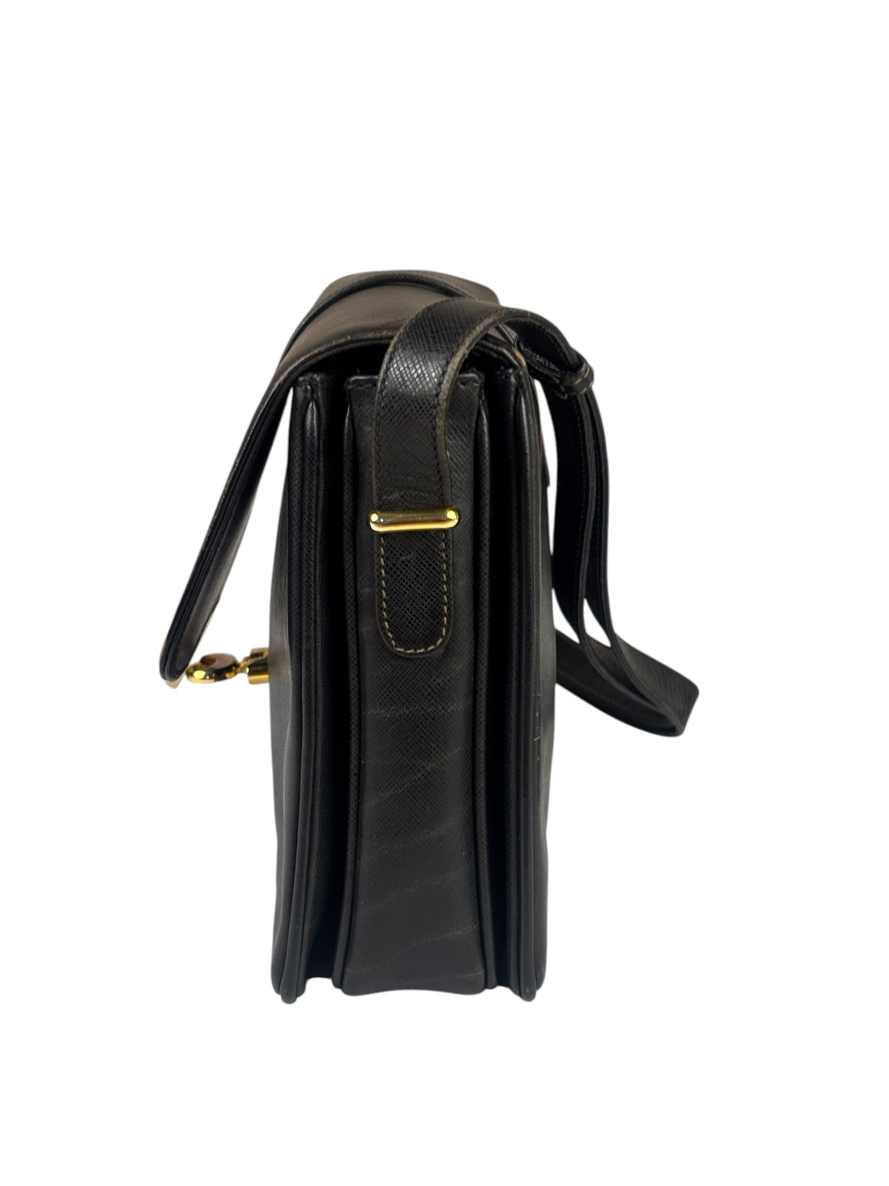 Gucci Black Leather Flap Bag