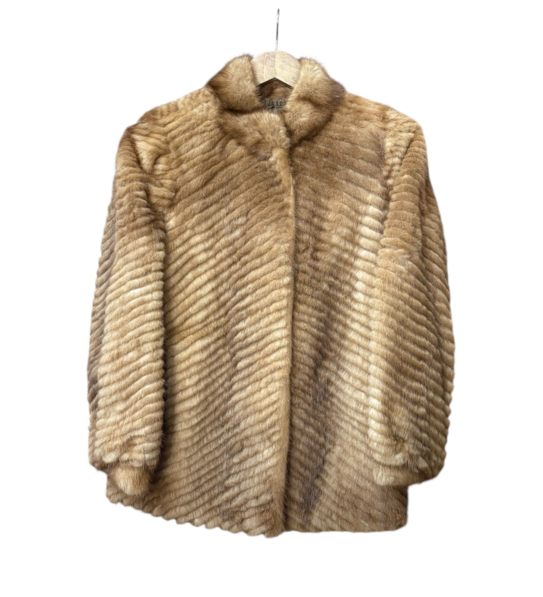 Vintage Mink Brown Stripped Mink Fur Coat