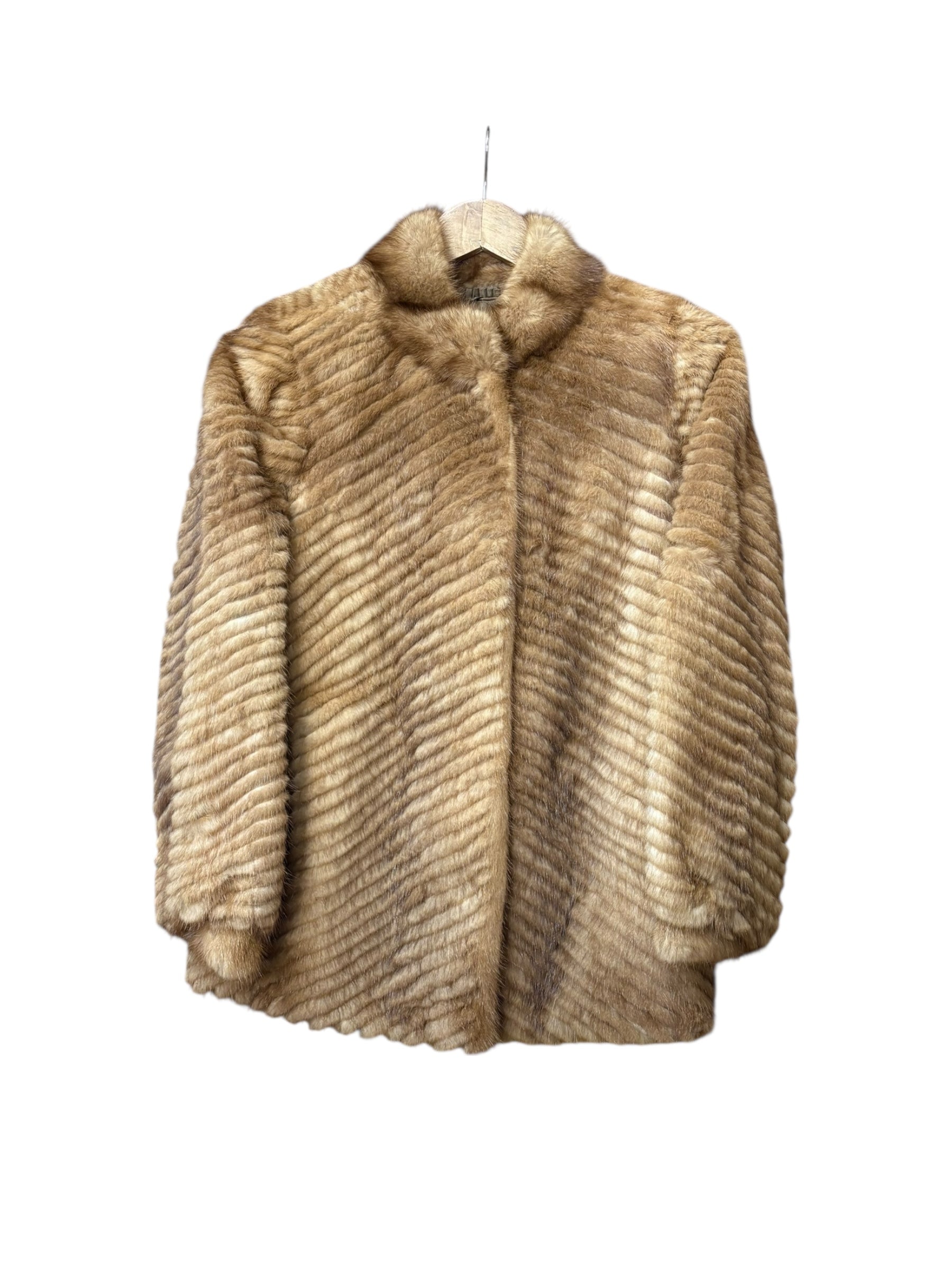 Vintage Mink Brown Stripped Mink Fur Coat