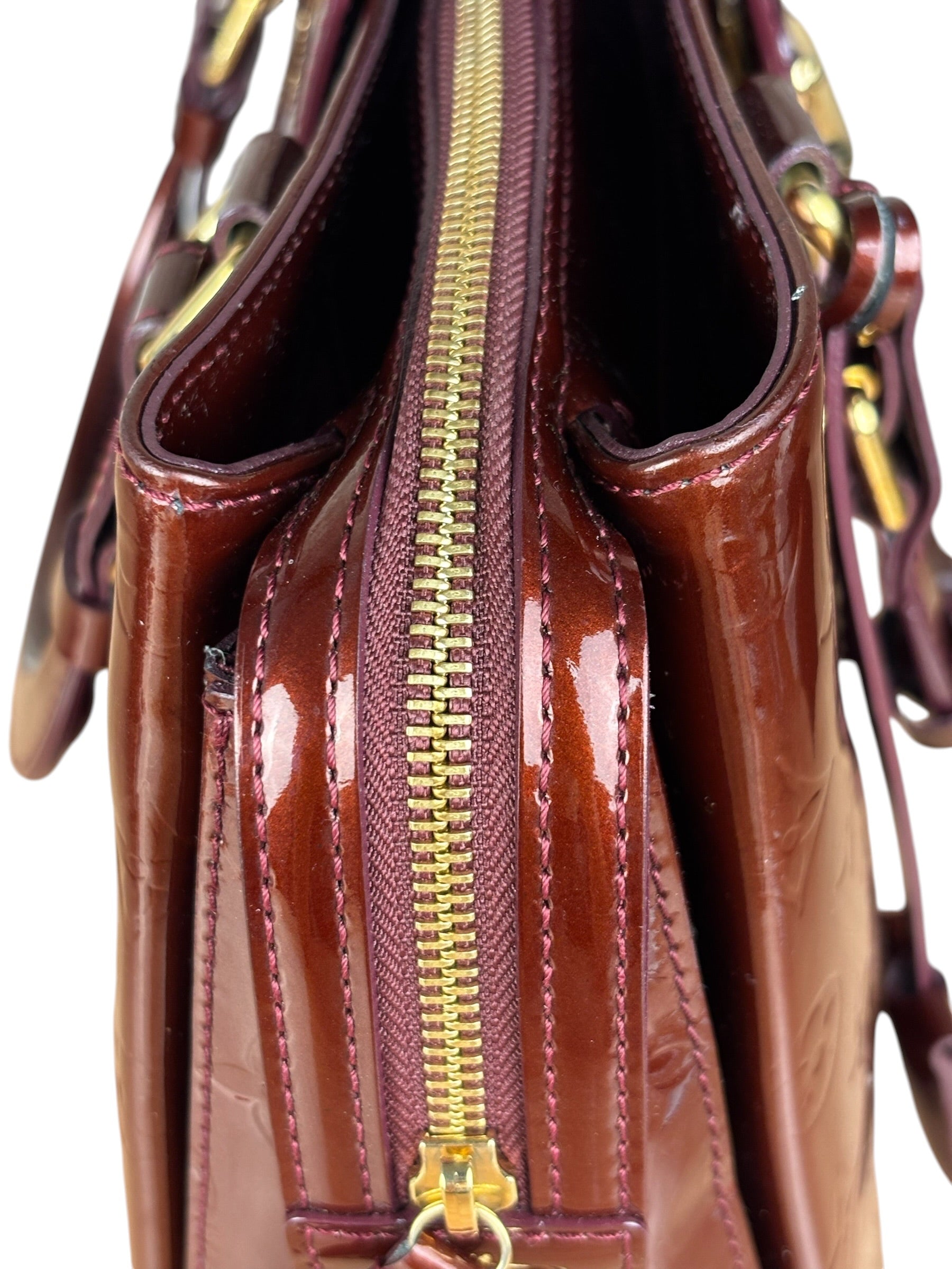Louis Vuitton Burgundy Monogram Melrose Avenue Vernis  Handbag