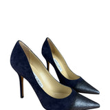 Jimmy Choo Romy Navy Blue Suede Pointed Toe Pumps