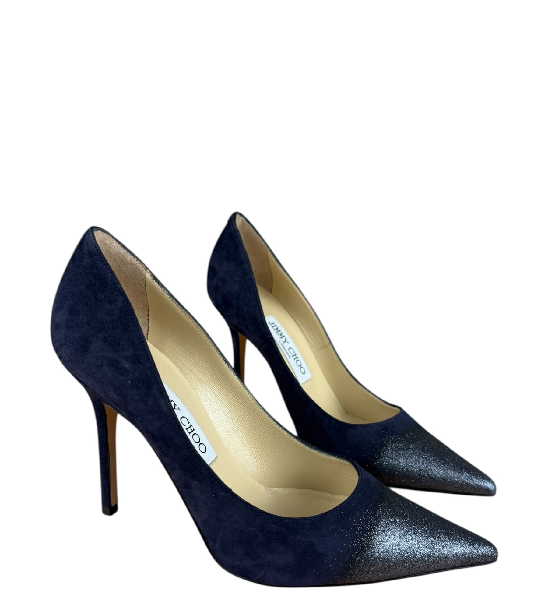 Jimmy Choo Romy Navy Blue Suede Pointed Toe Pumps
