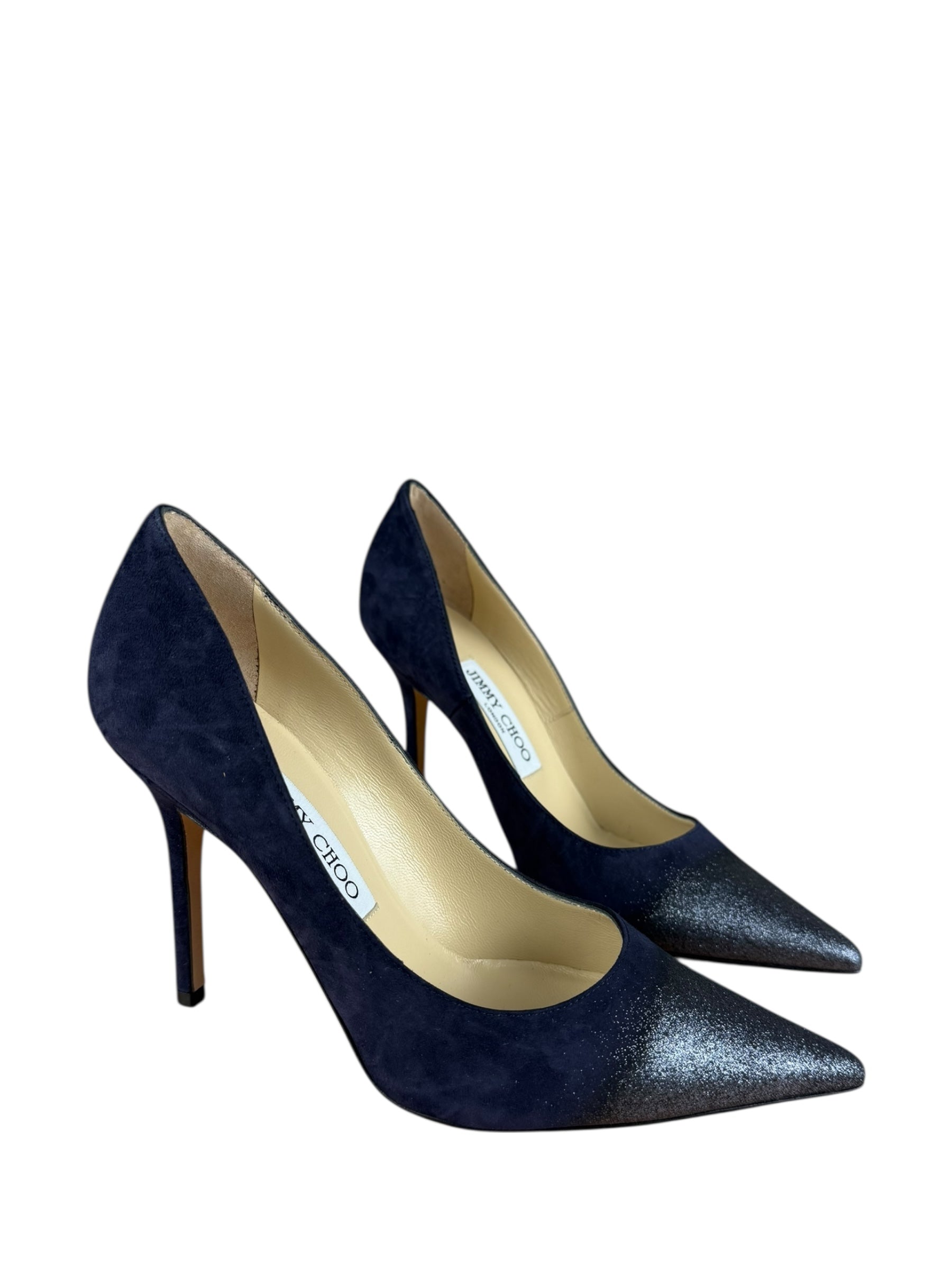 Jimmy Choo Romy Navy Blue Suede Pointed Toe Pumps
