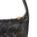 Bottega Veneta Brown Leather Intrecciato Mini Wallace Hobo Bag